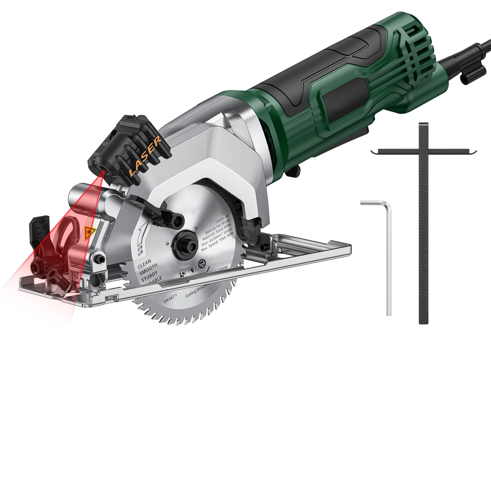 

3500RPM Electric Mini Circular Saws Power Tools 4.8 Amp 4-1/2 Inch Compact Circular Saw Metal Decorative Plate