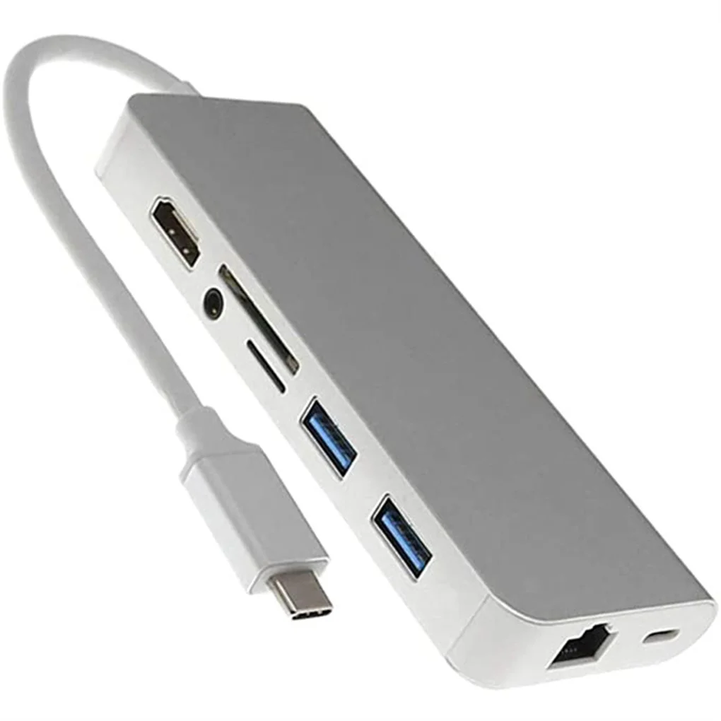 

8 in 1 Type-c USB Hub Multifunctional Data Transfer High Speed Docking Station Converter Tool Cable Connect Accessory