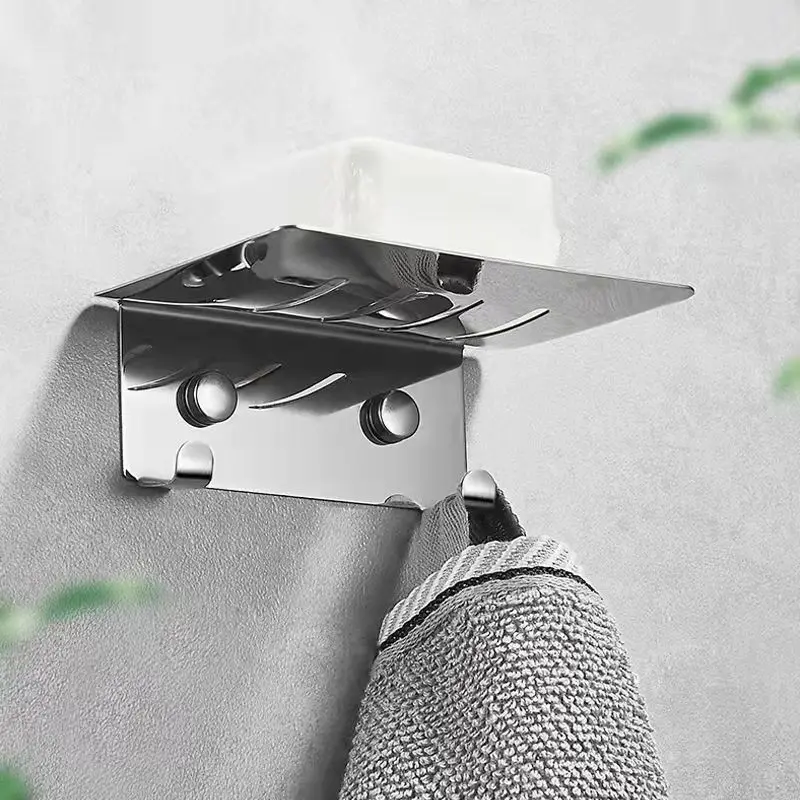 

Soap Dishes Stainless Steel No-drill Soap Holder Soap Rack Bathroom Drain Soap Holder Wall Hanging Rack Soap Storage Rack