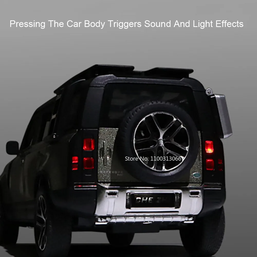 Масштаб 1:24 Land Rover Defender игрушки модели автомобилей со световым звуком резиновые