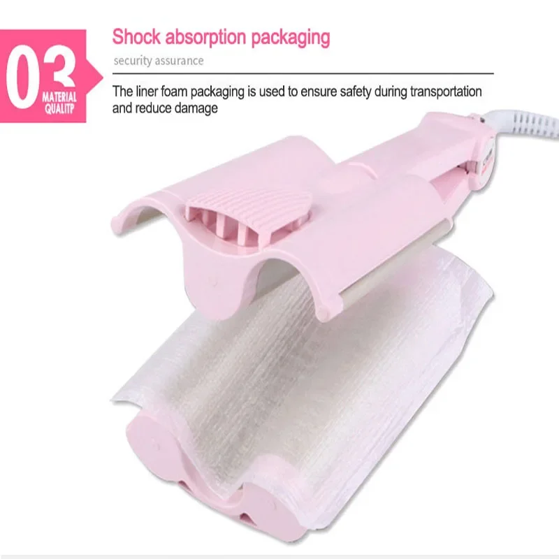 Пушистые щипцы для завивки волос керамические трехтрубные противоожоговые