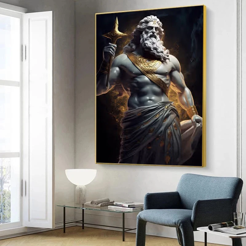 Отображение скульптур Z192.en noir et blanc God элементы впечатления Myenson Картина на холсте