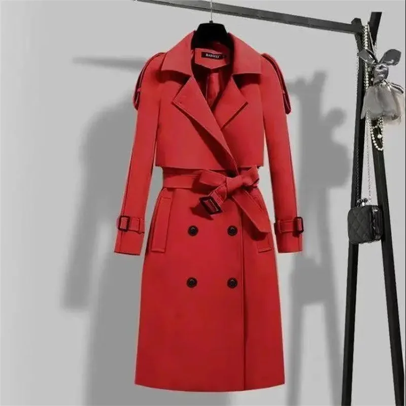 

Ветровка женская средней длины, пальто, весна 2023, новая Корейская версия, тонкая высококлассная Женская весенне-осенняя куртка с зауженной талией