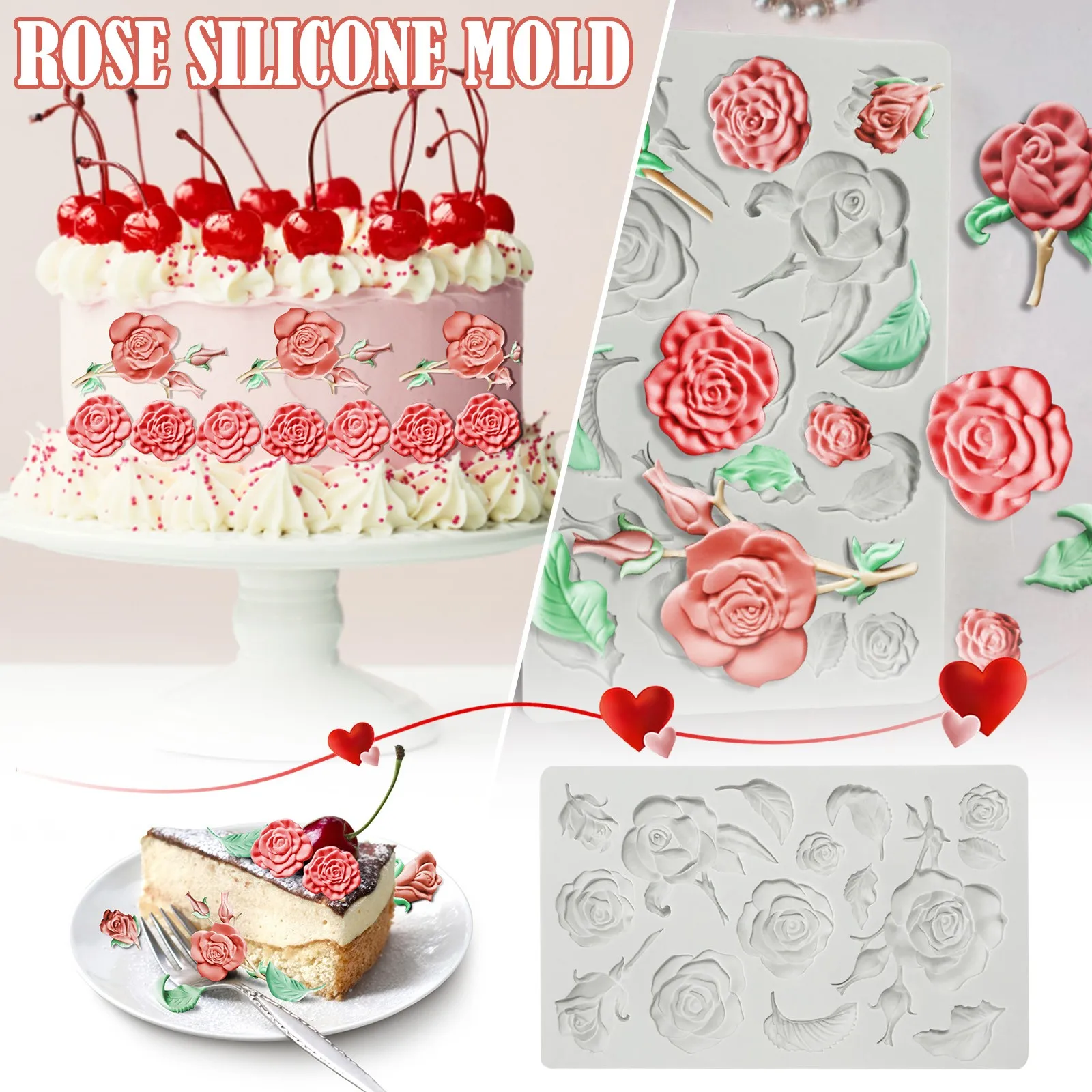 

Epoxy Baking Tools Rose Fondant DIY Cake Decoration Decoration Clays Silicone Aromatherapy Silicone Baking Shapes