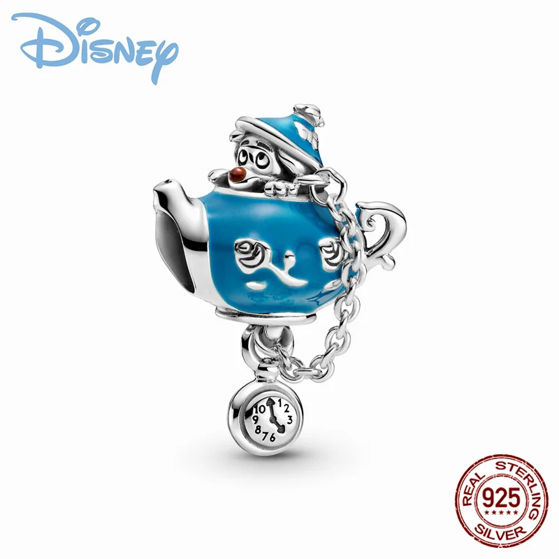 

Disney New plata de ley 925 Silver Alice Teapot Charms Pendents Fit Original Pandora's Bracelets For Women DIY Jewelry Gifts