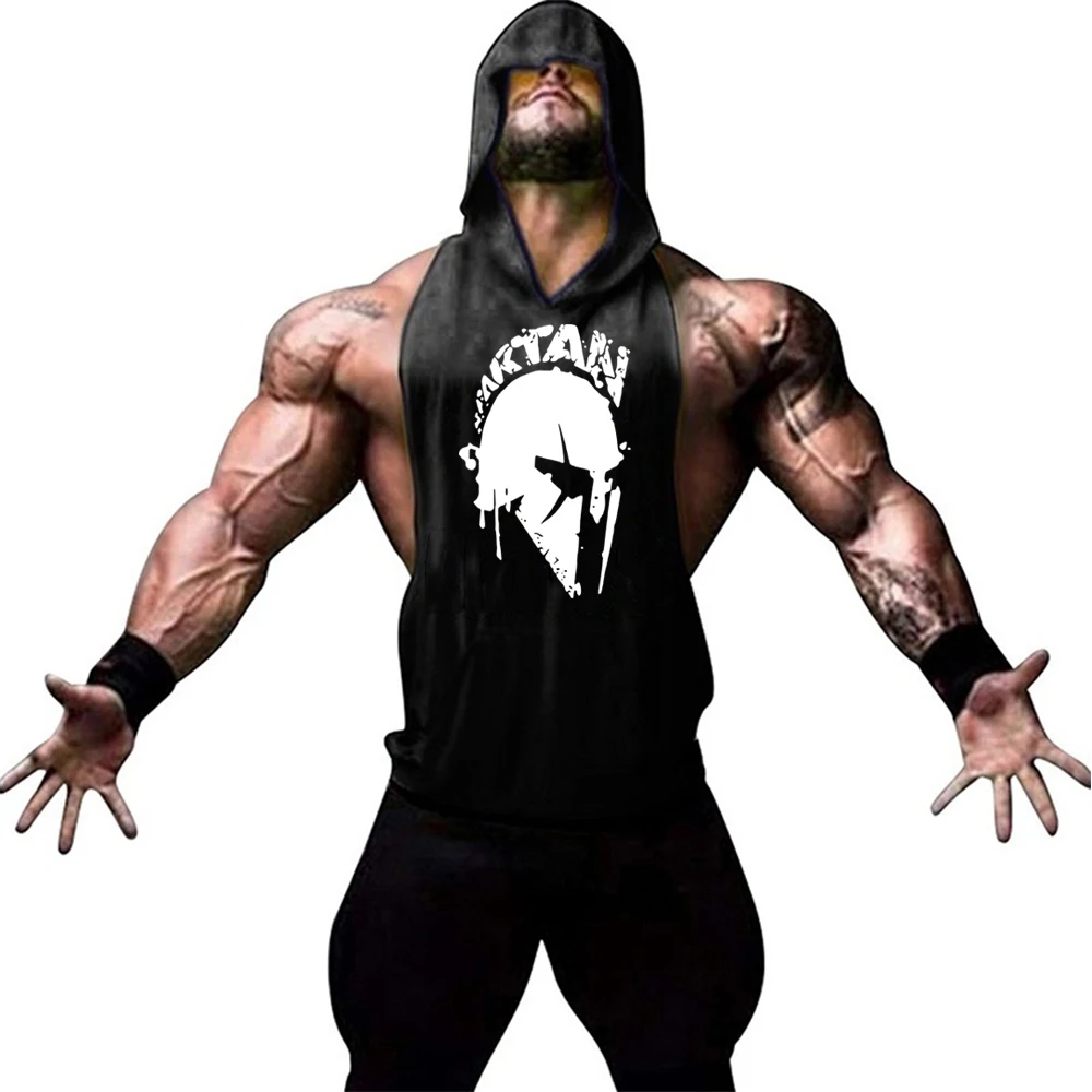 Мужской спортивный костюм для фитнеса спортивная одежда с капюшоном