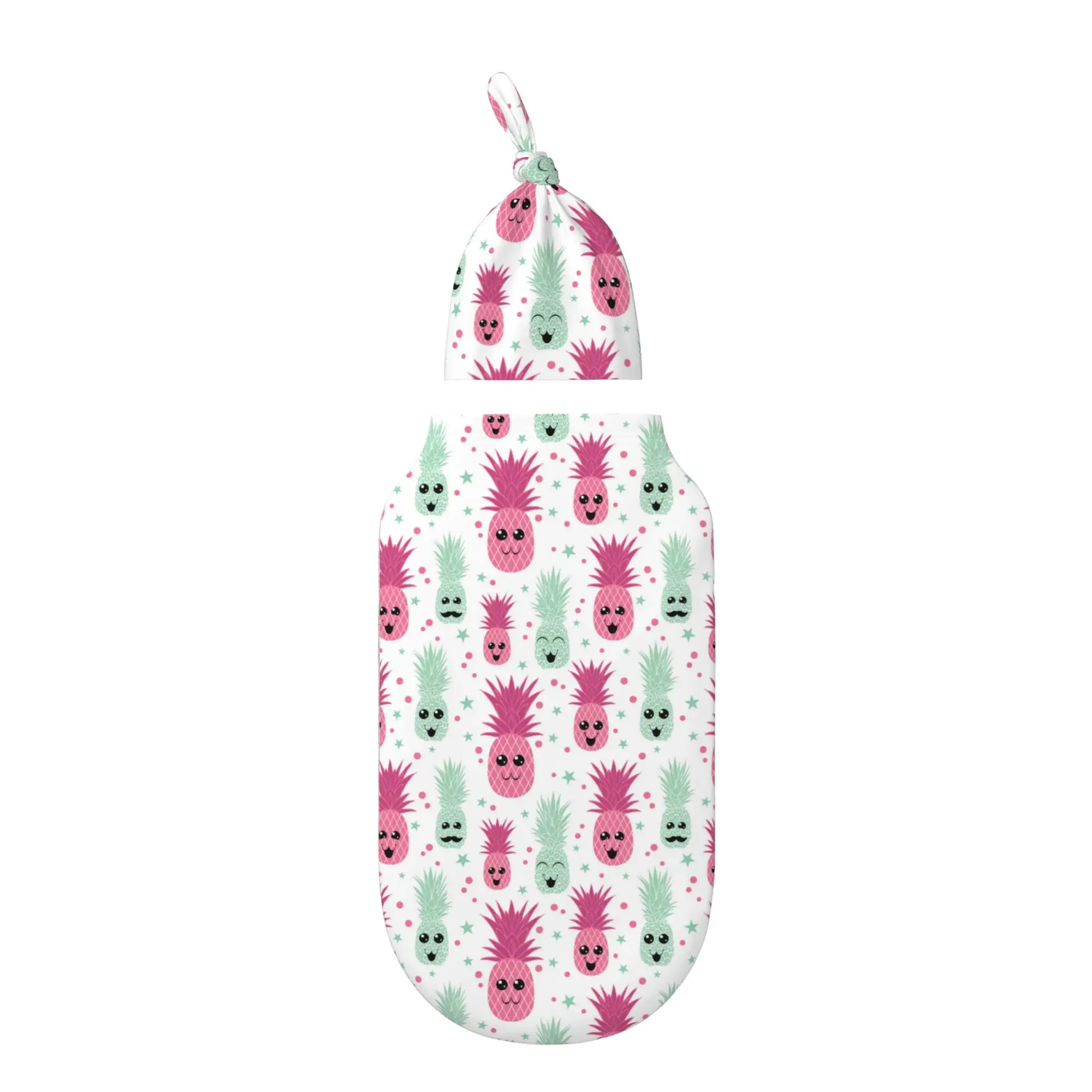 

Sweet Pineapple Family Baby Swaddle Blanket with Hat Set Baby Girl Boy Easy Adjustable Infant Sleep Sack Wrap Babies