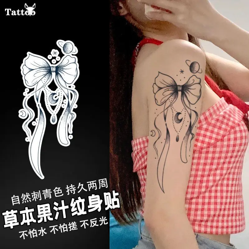 Временные тату-наклейки с кисточками и бантом травяные планеты луна милые