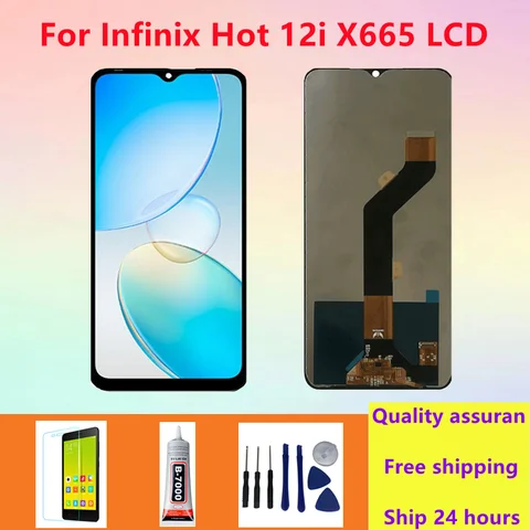 Оригинальный ЖК-дисплей для Infinix Hot 12i X665 X665B ЖК-дисплей сенсорный экран дигитайзер Замена
