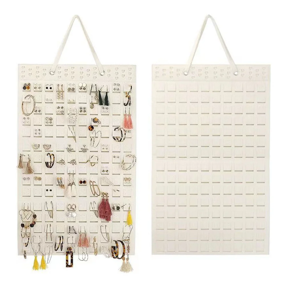 

Подвесной органайзер для сережек, настенный держатель для сережек, мягкая фетровая вешалка для ювелирных изделий, ожерелий, сережек, витрина для хранения для женщин и девочек