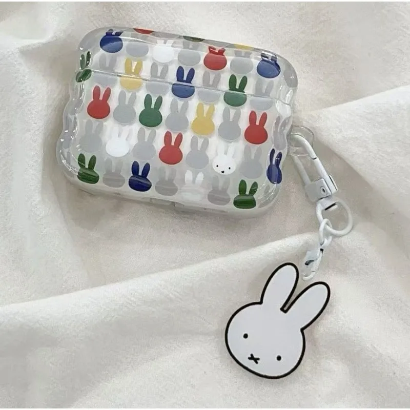 Новый милый чехол для наушников Miffy с цветочным принтом и ушками кролика, защитный чехол для Air Pods Pro 4 3 2 1 (art.: 3920da3d5c8ca) - 3920da3d5c8ca