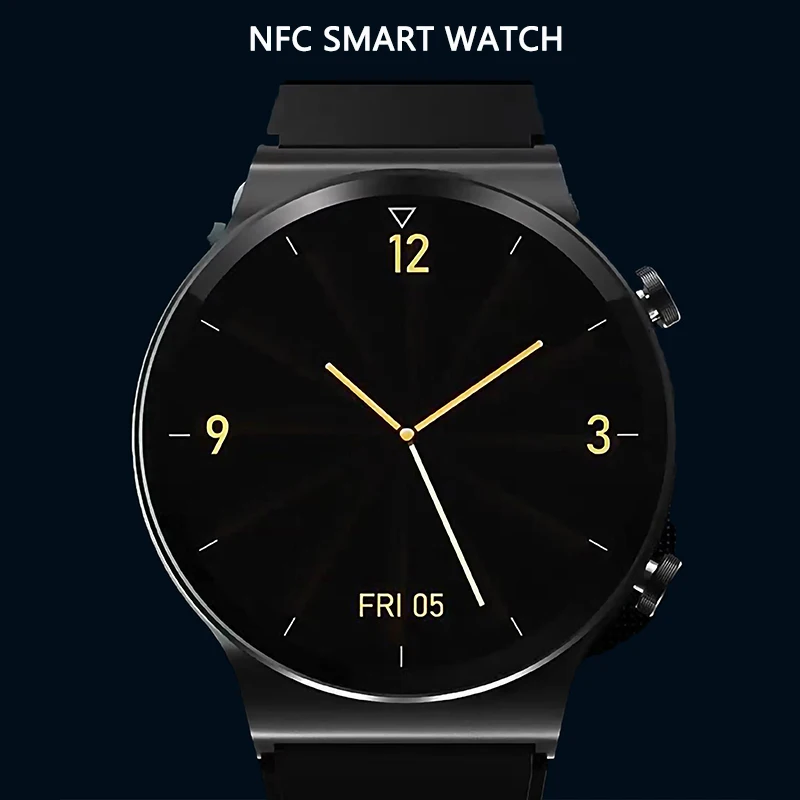 

Nfc Smart Watch 2022 Men Sports Life Tracker Waterproof Electronic Digital Nfc Smart Watch Leather Steel Strap Calculator Clock