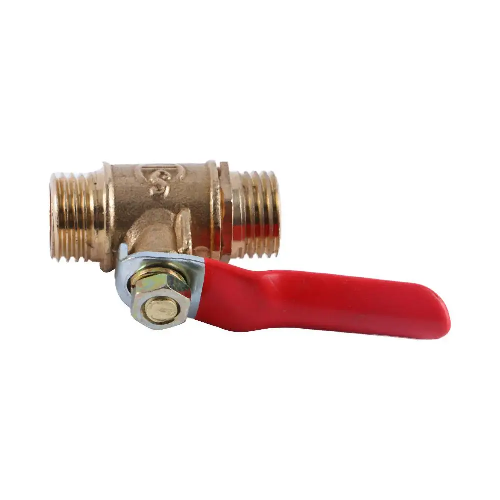 

G1/4 Air Compressor Brass With Handle Switch Ball Valve Pipe Male to Male Thread Pipe Fittings