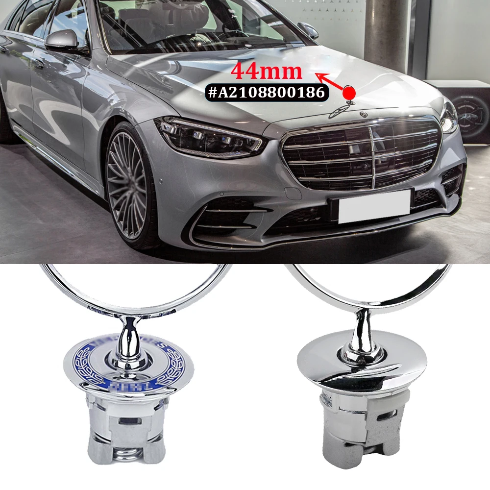 1 шт. 44 мм 3D металлическая синяя хромированная звезда капота логотип эмблема значок для Mercedes Benz W202 W203 W204 W208 W210 W220 W22