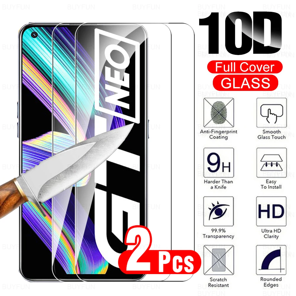2 Pcs Tempered Glass For Oppo Realme GT Neo Full Cover Screen Protector Film For Realme GT Neo GTNeo RMX3031 Protective Glass