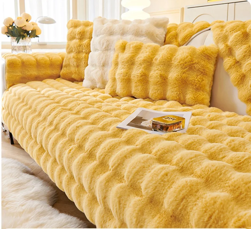 

Зимний плюшевый чехол для дивана