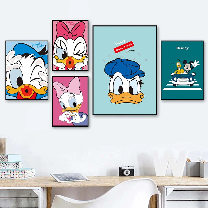 

Canvas Paintings Posters and Northern Europe Prints Disney Funny Donald Duck Goofy Wall Art Pictures for Living Home Decoration