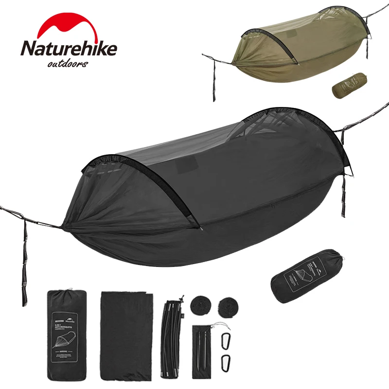 Портативный гамак Naturehike подвесная кровать с москитной сеткой 200 кг