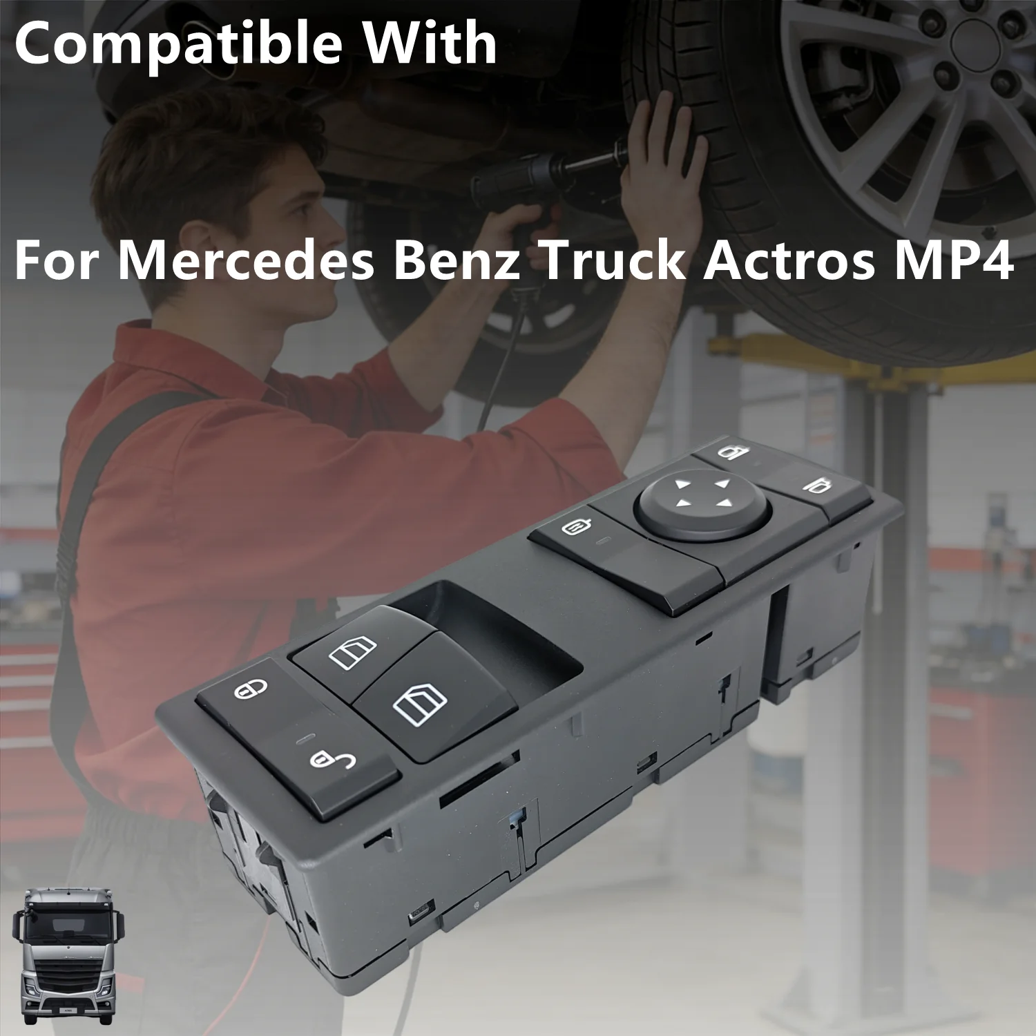 Фото Новый электронный переключатель стеклоподъемника для грузовиков Mercedes-Benz Actros MP4 2011-2020 A9605450813 A9605450913 A9605451213 №2