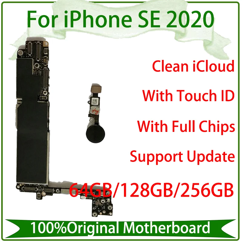 Оригинальный Бесплатный iCloud для iPhone SE 2020 разблокированная материнская плата 64 Гб