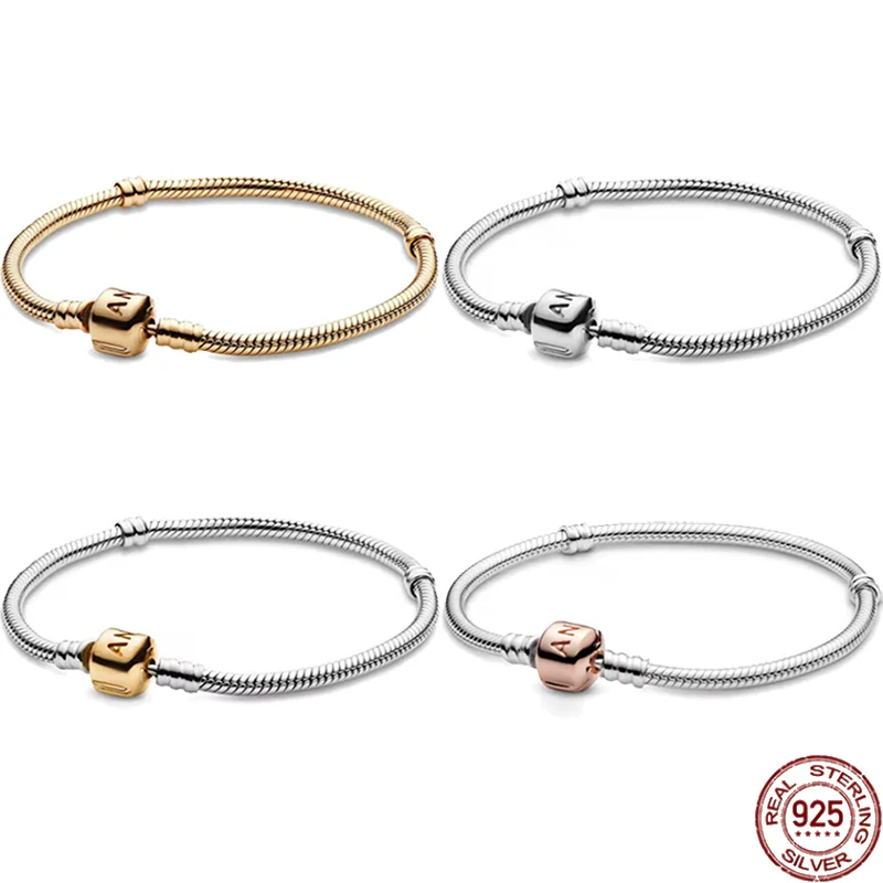 

Новинка, Классическая пряжка-ведро из стерлингового серебра 925 пробы, женский браслет, подходящий дизайн, оригинальные аксессуары для рукоделия, подарки