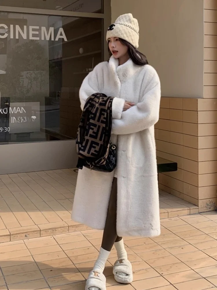 Меховая интегрированная зимняя бархатная искусственная норка длинная меховая