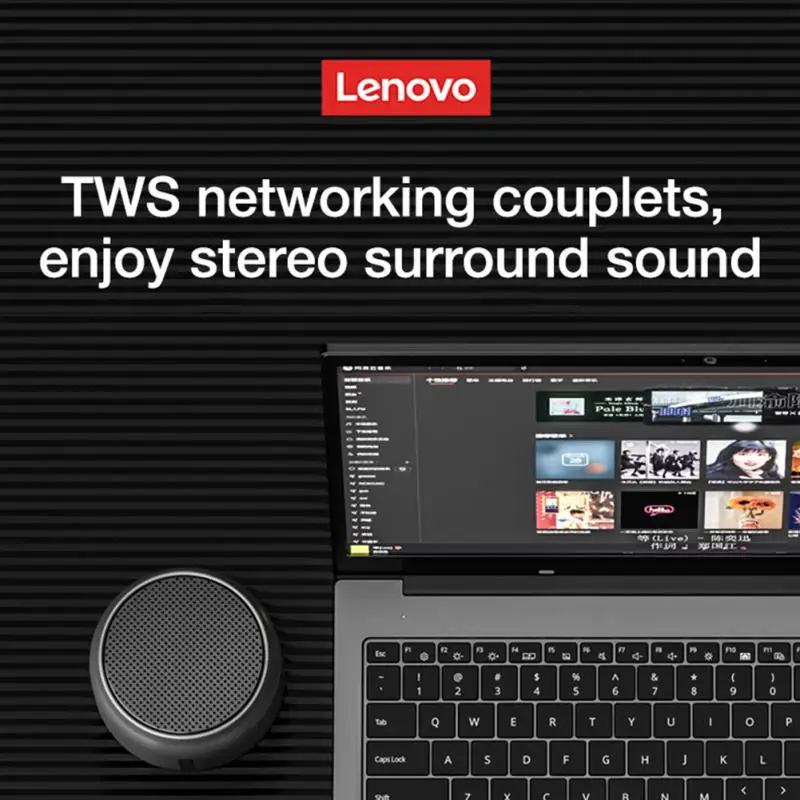Bluetooth-Колонка Lenovo K3 компактная Водонепроницаемая с сабвуфером USB и микрофоном -