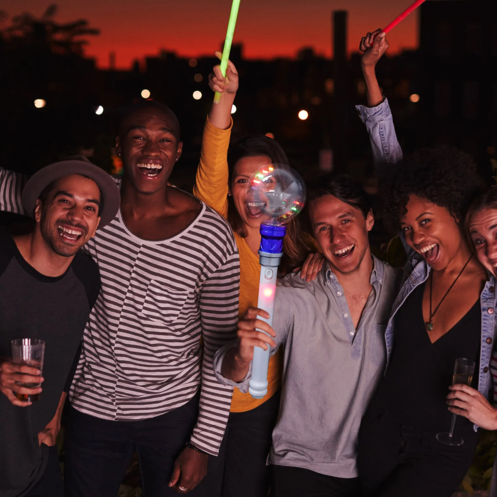 

Party Atmosphere Light Supply Colorful Flashing Sticks Glow Toys Wand White LED Bar