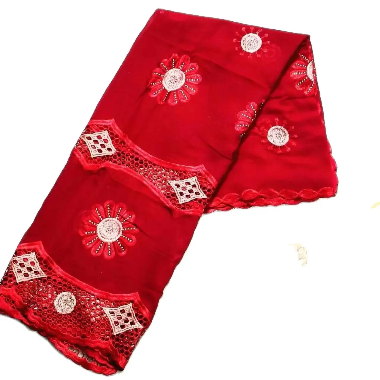 african muslim women scarf Luxury Scarf High Quality 100% Cotton Dubai African Women shawls  Embroidery Chemical Lace Scarf