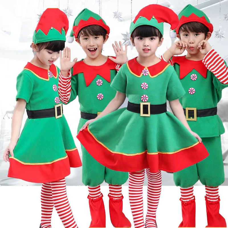 

Clothing Children's Christmas Clothing Elf Clothing Performance Clothing Male and Female Adult Parent Child COS Makeup Play