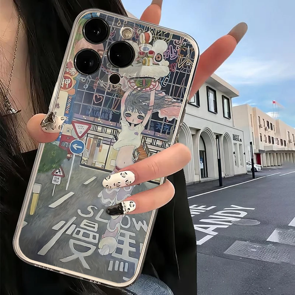 Фото Чехол для телефона Aya Takano для iPhone 16, 15, 14, 13, 12, 11 Mini Pro Max X XR XSMax 7, 8 Plus, прозрачная мягкая задняя крышка из ТПУ №4