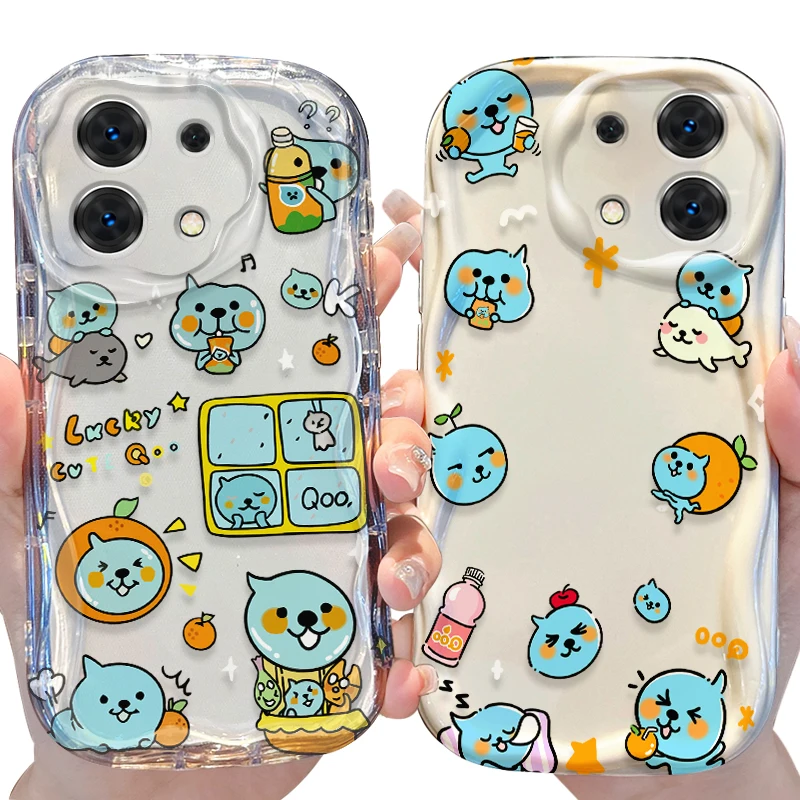 Чехол Qoos с мультяшным синим талисманом для Xiaomi Redmi Note 15 14 13 12 Pro Plus 5G 15C 14C 13C 11 10 Pro 10S 4G A1 A2, силиконовый чехол (art.: 3920dc41c7eb2) - 3920dc41c7eb2