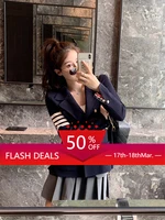 tb knitted suit jacket female spring and autumn loose net red with the same temperament fashion net red small navy blue suit