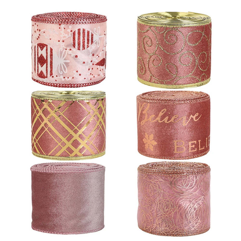 Рождественская лента для упаковки подарков рождественские украшения бант венок