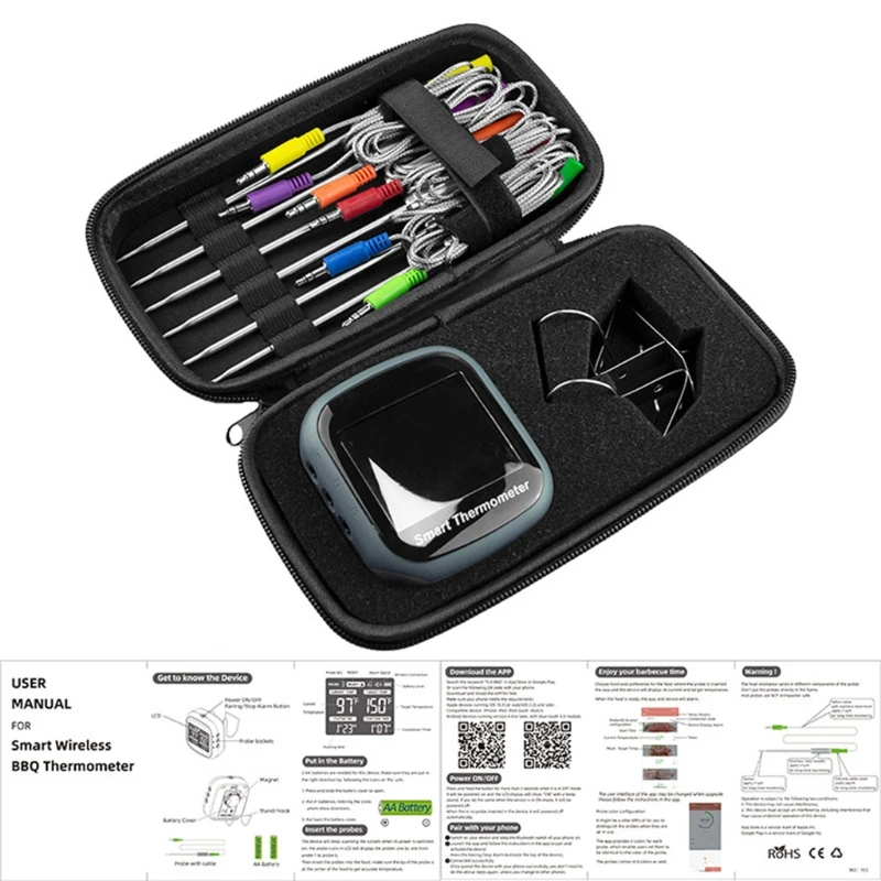 

Термометр для приготовления пищи -50 ~ 300 ℃, мясо, барбекю, гриль, курильщик, мгновенное считывание для кухни