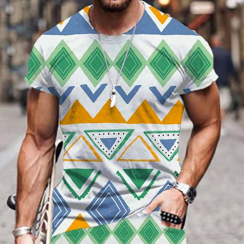 Новая 3D Африканская Этническая примительная племенная ткань с принтом футболка