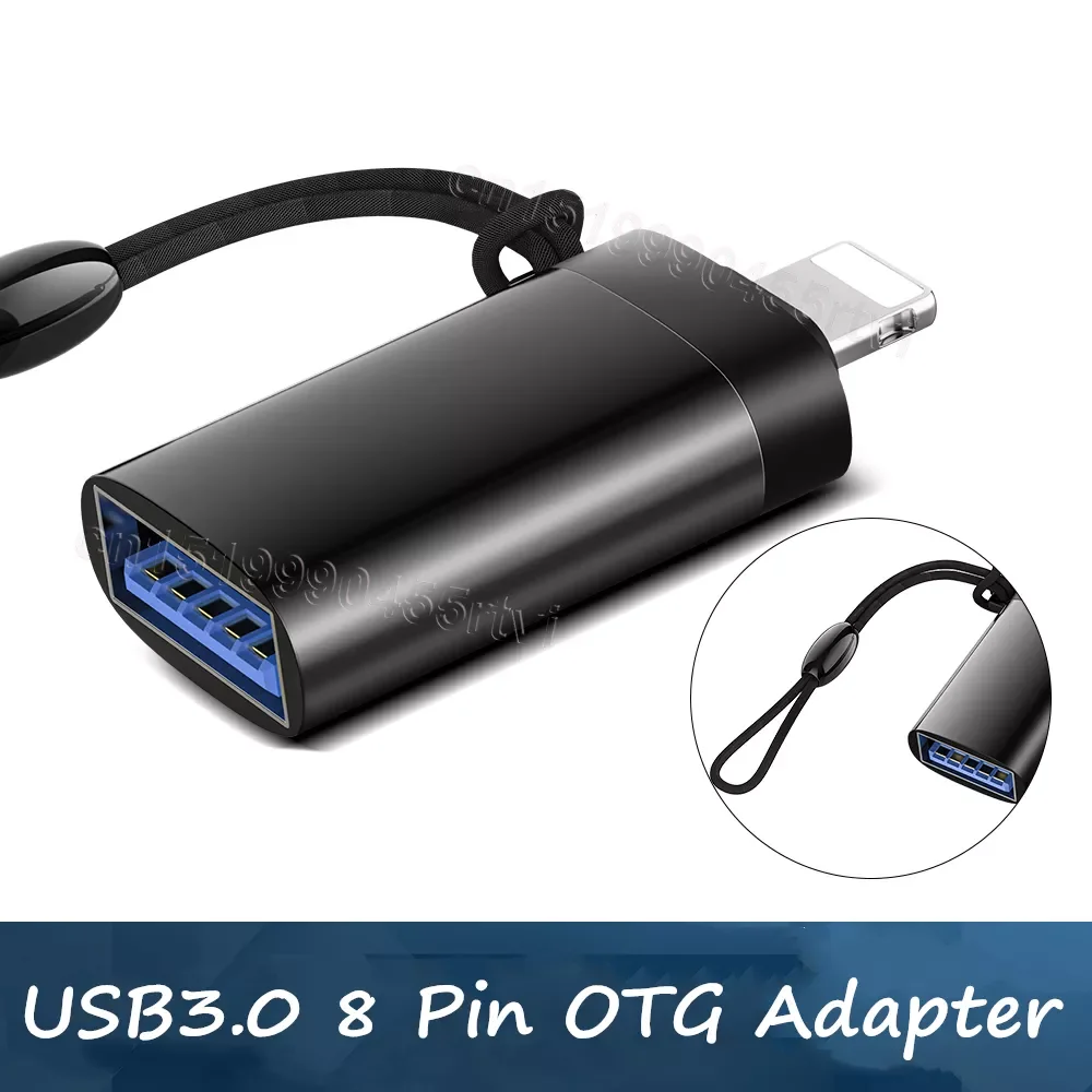 

USB3.0 OTG Adapter For iPhone iOS 13 Above Fast Data Transfer With Key Chain USB To 8 Pin Converter For U Disk Mouse Keyboard