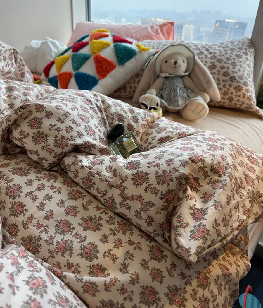 

Классический Романтический Комплект постельного белья с цветочным рисунком, двойная односпальная двуспальная кровать, французский цветоч...