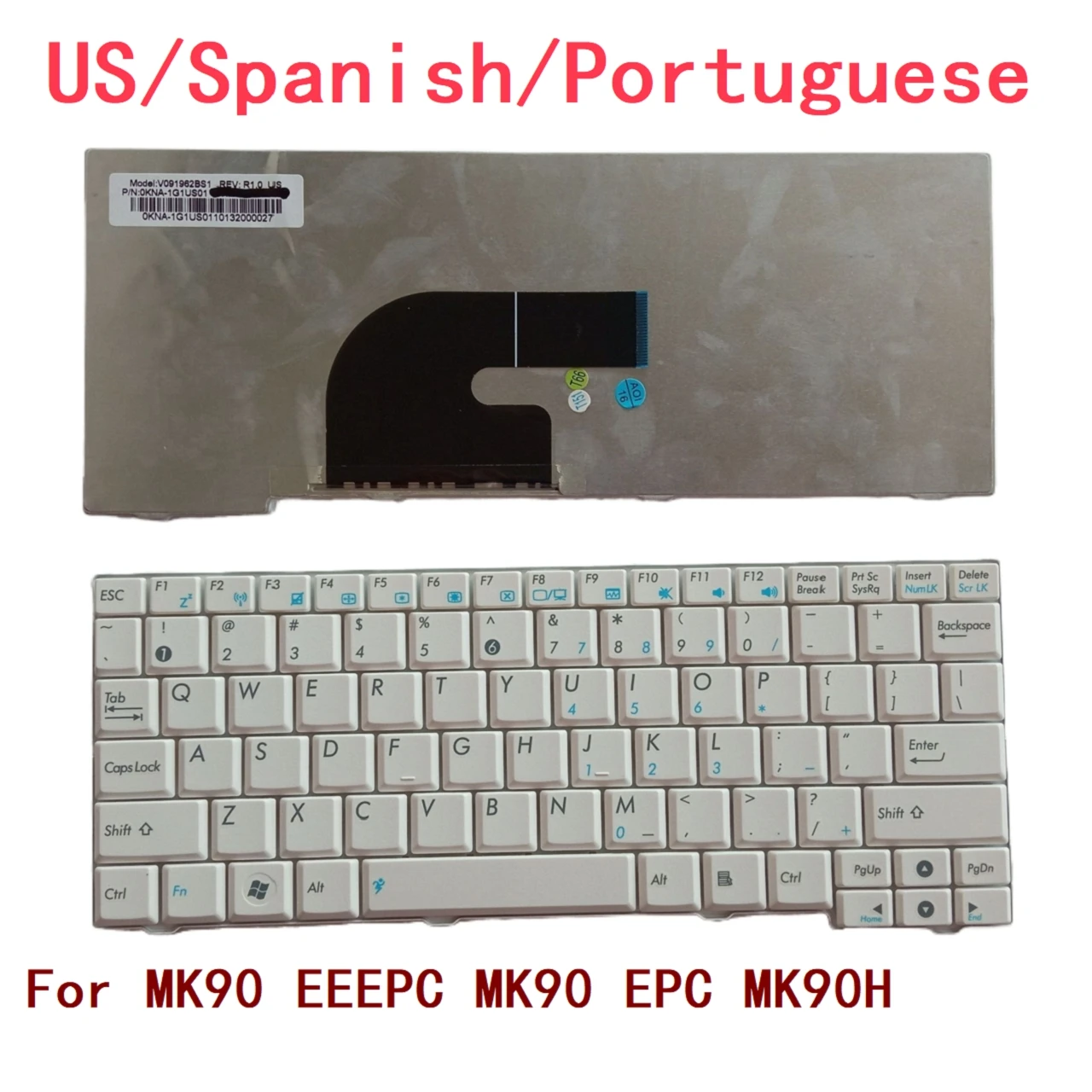 Новая английская испанская португальская Клавиатура для ноутбука ASUS MK90 EEEPC EPC MK90H