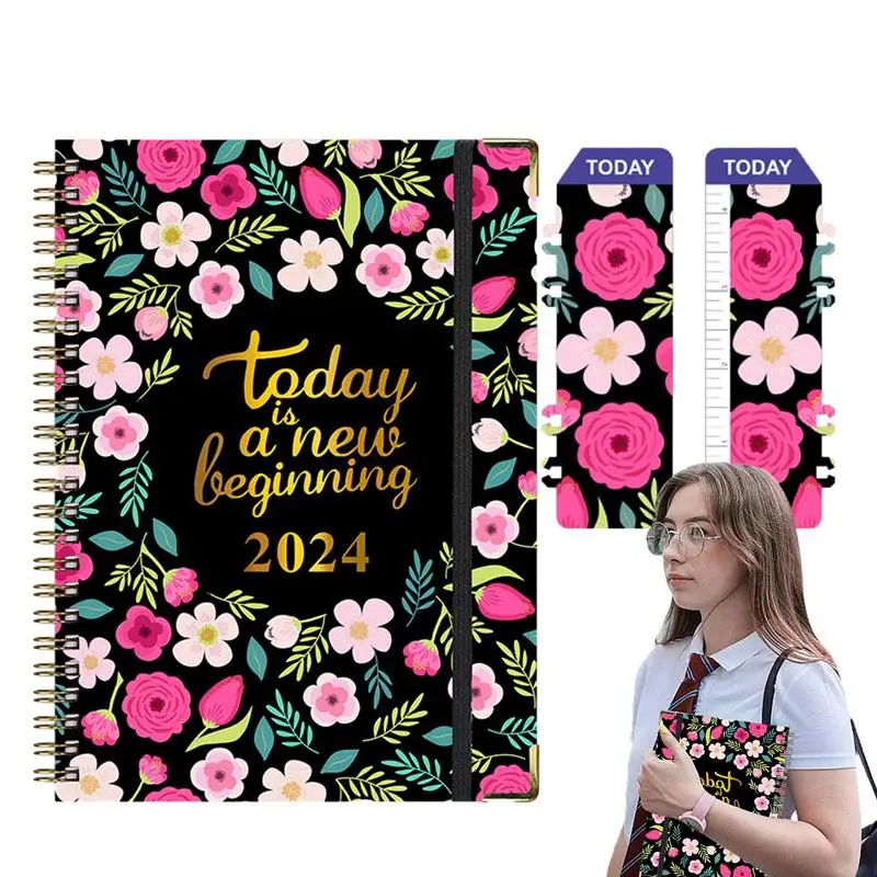

Spiral Journal Notebook Spiral Notepad Agenda Schedule 2024 Double-Tape Paper Planning Tool For Notes Study Homework And Office