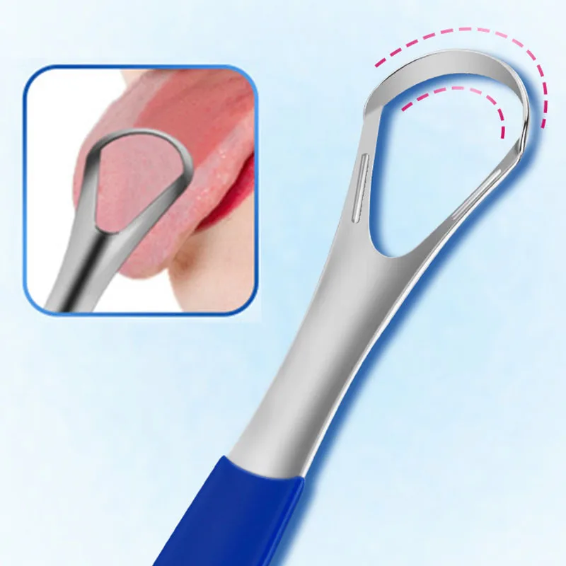 

High Quality Stainless Steel Tongue Scraper Cleaner Oral Tongue Cleaner Brush Coated Tongue Toothbrush Oral Hygiene Care Tools