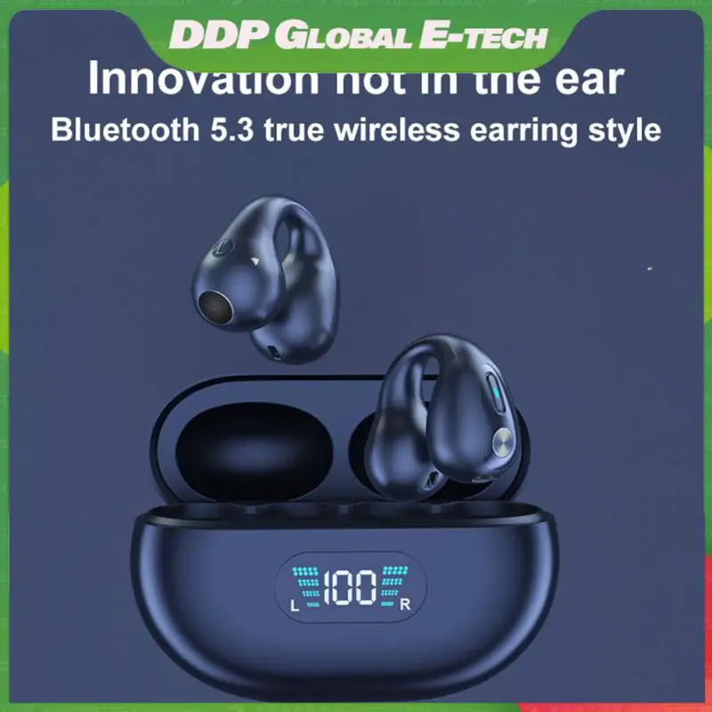 

Digital Display Wireless Earphones Noise Reduction Hifi Sound Sport Earbuds Ear Hook With Charging Case Wireless Headphones