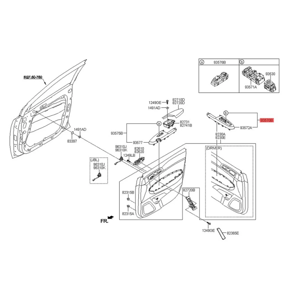 Левый передний силовой главный выключатель окна в сборе 93570-F1050 для Kia Sportage 2015-2018