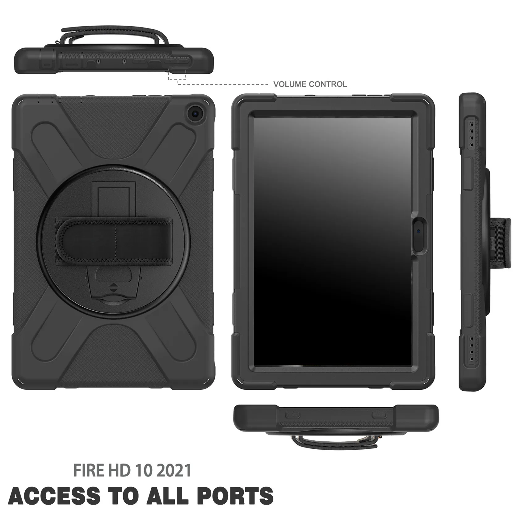 Фото ABFN-For Fire HD 10Plus 11-го поколения (версия 2021 года) силиконовый защитный чехол с ремешком на руку, 261X179x23 мм №1