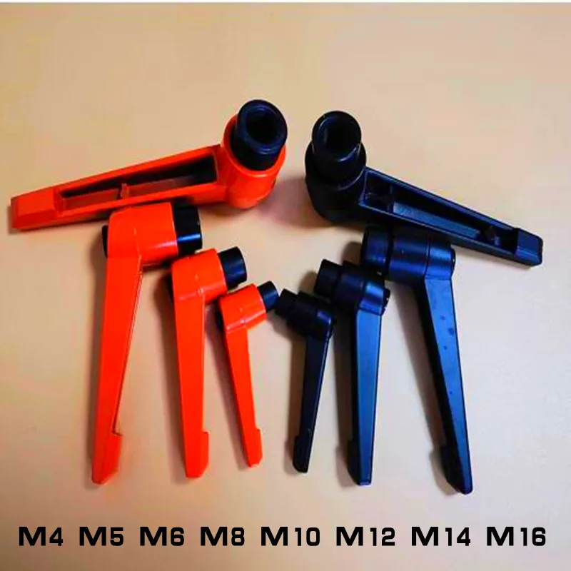 

M4 M5 M6 M8 M10 M12 M14 m16 Black and orange Female Thread Adjustable Handle Knob Clamping lever Handles