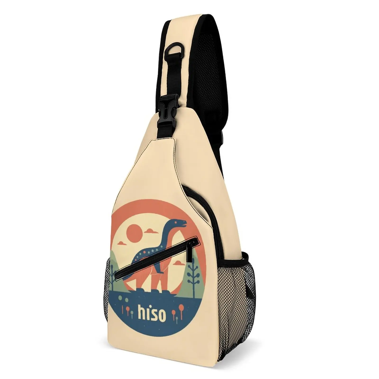 

Dinosaur Chest Bags Men Simple Circle Trekking Shoulder Bag Leisure Custom Small Bag School Fishing Sling Bags
