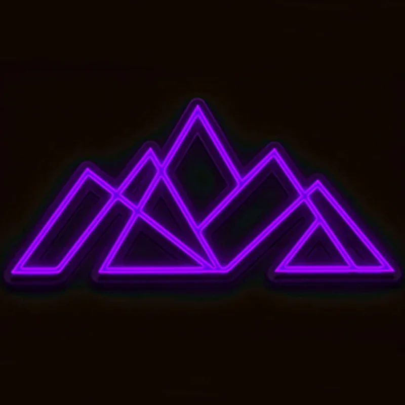 

Large Mountain Neon Sign Wall Art Light up | Geometric Mountain Sign