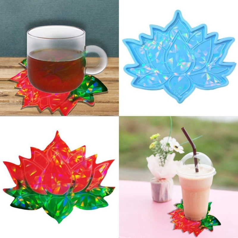 

Coaster Mold Lotus Silicone Coaster Molds Cup Mat Mold Epoxy Casting Mold for Resin Coaster Home Decors