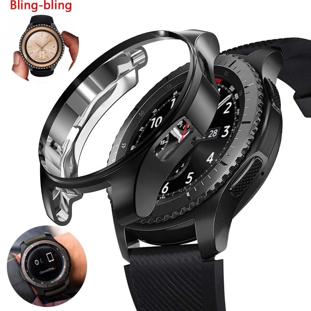 

Case for Samsung Galaxy Watch 46mm 42mm/Gear S3 frontier bumper soft smart watch accessories plated protective diamond shellcase