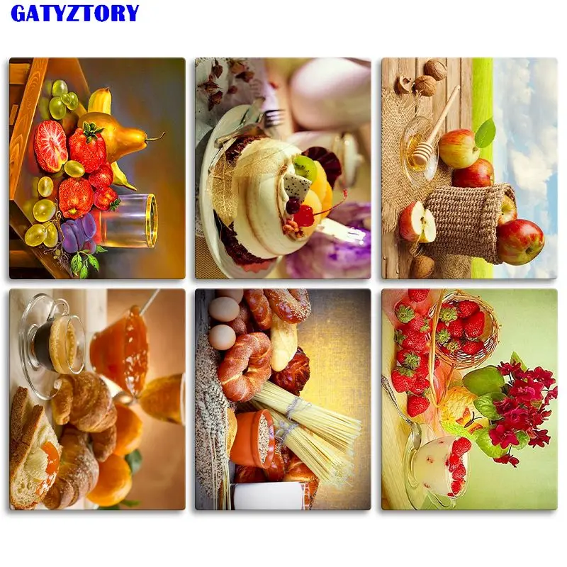 

GATYZTORY Fruits Oil Painting Drawing On Canvas HandPainted DIY Unique Gift For Friends Home Decor Coloring By Numbers Wall Art